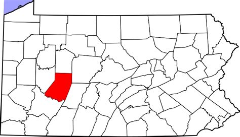 Image: Map of Pennsylvania highlighting Indiana County