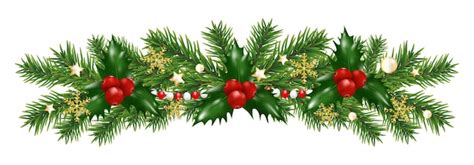 Premium Vector | Christmas border decorations garland with fir branches snowflakes design ...