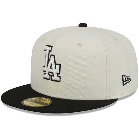 Men's New Era Stone/Black Los Angeles Dodgers Chrome 59FIFTY Fitted Hat ...