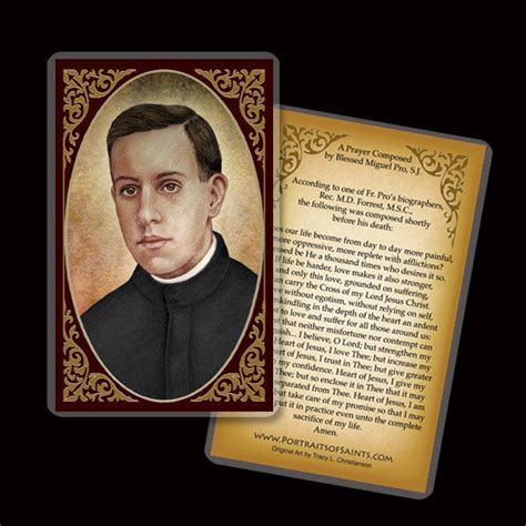 Bl. Miguel Pro Holy Card - Portraits of Saints