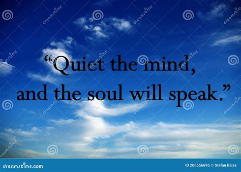 Quiet the Mind and the Soul Will Speak.Meditation Quote with Beautiful Blue Sky.Relaxing,yoga ...