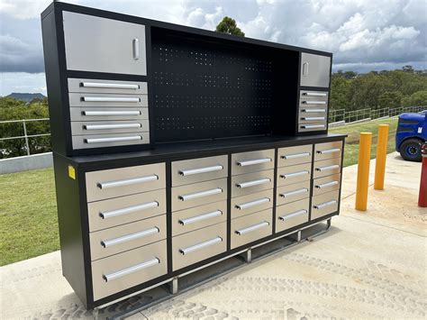 30 Drawer Stainless Steel Tool Cabinet / Work Bench (High) - Excavation Equipment