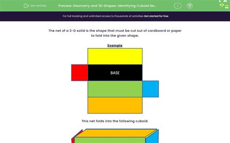 Identify Nets of Cuboids Worksheet - EdPlace