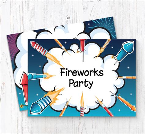 Boom Fireworks Party Invitations | Personalise Online Plus Free ...