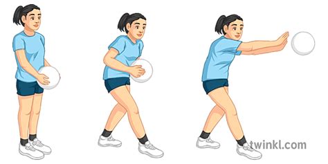 chest pass netball sports pe secondary Illustration - Twinkl