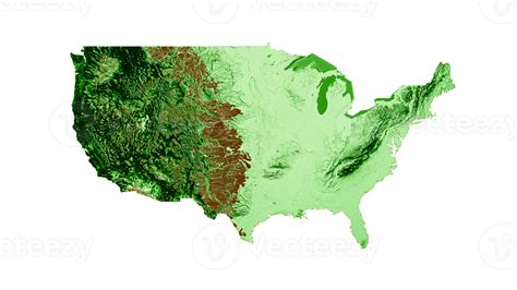 USA Topographic Map 3d realistic map Color 3d illustration 32726467 PNG
