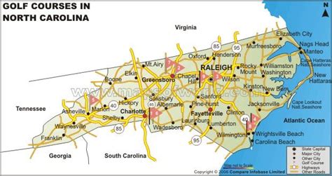 North Carolina Golf Courses Map | South carolina vacation, Golf courses, Best golf courses