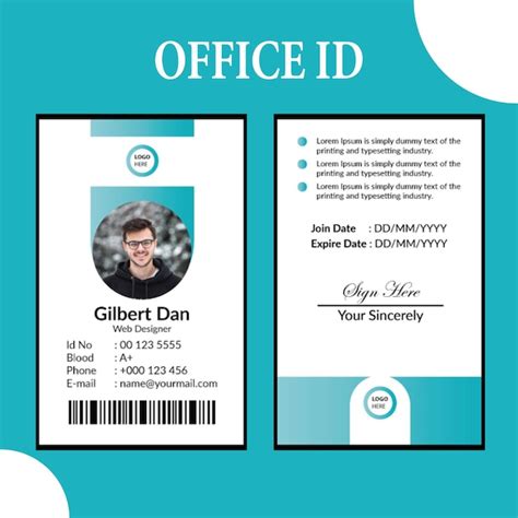 Premium Vector | Vector Employee Abstract Front and Back id Card Design Template