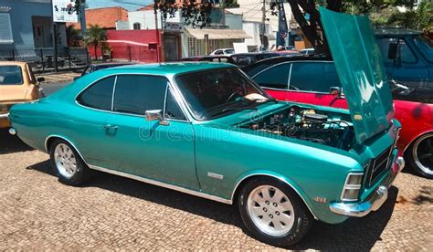 Vintage Car Exhibition in Brazil, Old Sedan Green Color Editorial Stock ...