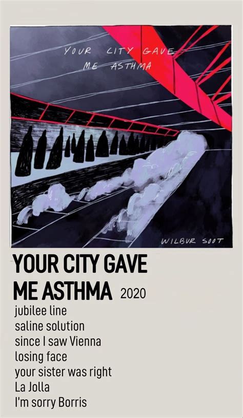 your city gave me asthma m, Wilbur soot minimal poster | Music poster ...