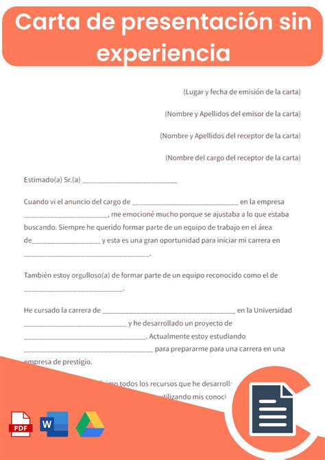 Carta de Presentación sin Experiencia » Online, Word, Pdf