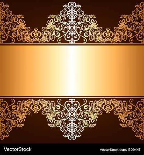 Brown background with gold ornament Royalty Free Vector