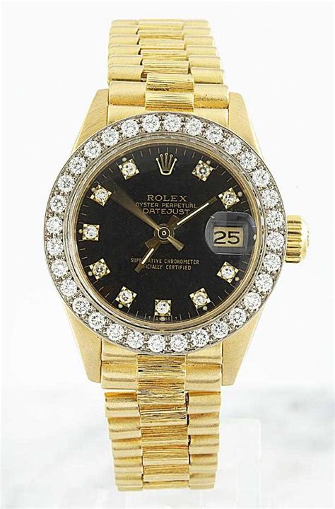 Rolex Oyster Perpetual Datejust 18K Yellow Gold Diamond