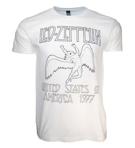 Led Zeppelin Led Zeppelin Usa 77 White T-Shirt Men | Loudtrax