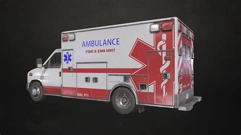 Ambulance Type 3 - Low Poly - FlippedNormals