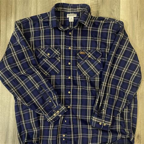 Vintage Carhartt Thick Flannel size 2XL... - Depop