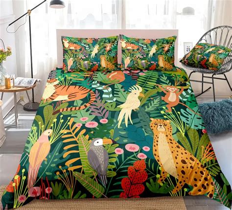 Tropical Leaf Duvet Cover Quilt Cover Bedding Set Single Double King Super King