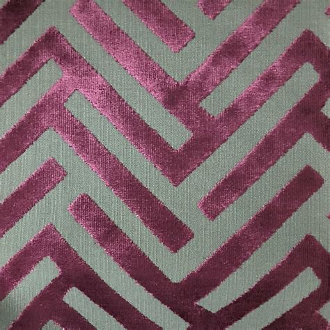 Ministry - Geometric Pattern Cut Velvet Upholstery Fabric by the Yard