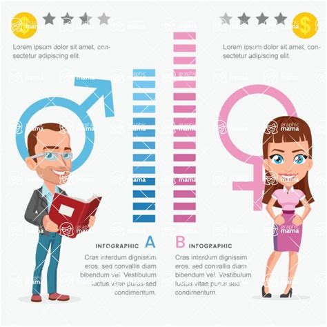 Gender Comparison Infographic Template | Infographic Template Collection | GraphicMama