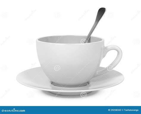 Cup With Spoon And Saucer. Stock Photography - Image: 29258342