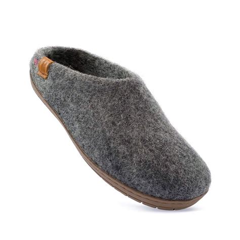 NEW - Wool Slipper with Rubber Sole and Arch Support - Dark Gray in 2021 | Slippers, Wool ...