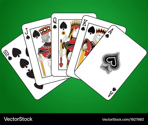 Royal flush of spades Royalty Free Vector Image