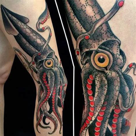 cool-squid-tattoos-for-males-grey-with-red-tentacles – Lazy Penguins