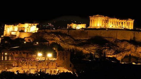 Night view of the Acropolis in Athens wallpapers and images ...