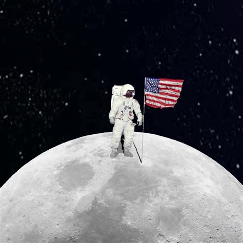 Moon Landing Flag Blowing