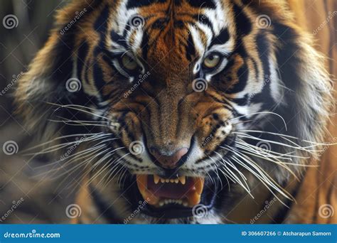 Tiger Roar, Angry Tiger, Close Up Portrait of an Angry Tiger Stock Photo - Image of furious ...