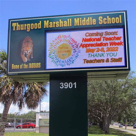 School Sign for Thurgood Marshall Fundamental Middle School FL