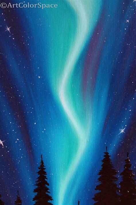 Nordlichter Kunst Galaxy Malerei Aurora Borealis Ölgemälde auf | Etsy ...