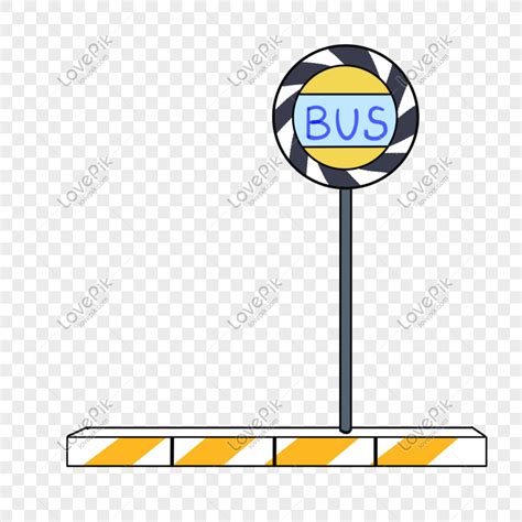 Hand Drawn Cartoon Bus Stop, Cartoon Bus, Bus Sign, Hand Painting Free ...