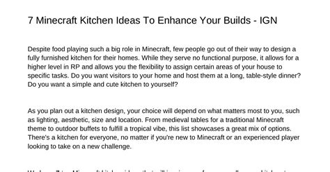 7 Minecraft Kitchen Ideas To Enhance Your Builds IGNtguhb.pdf.pdf ...