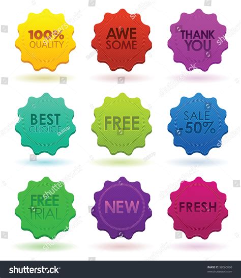 Colored Badges Stock Vector (Royalty Free) 98060060 | Shutterstock