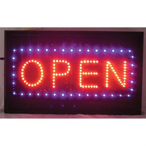 Creative Motion Hanging Rectangular LED "Open" Sign - 113783, Wall Art ...