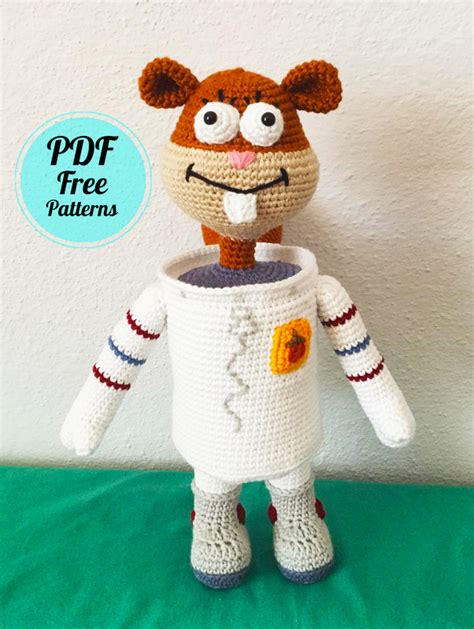 Sandy Cheeks Crochet Squirrel Amigurumi PDF Pattern | Stuffed animal ...