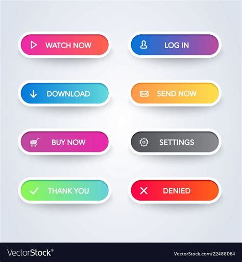 Set of colorful modern style buttons Royalty Free Vector , #AD, #modern, #style, #Set, #colorful ...