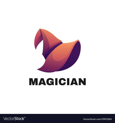 Logo magician gradient colorful style Royalty Free Vector