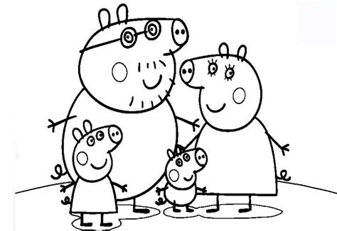 COLOREAR PEPPA PIG - COLOREAR FAMILIA DE PEPPA PIG - Dibujos para Colorear y Pintar Gratis