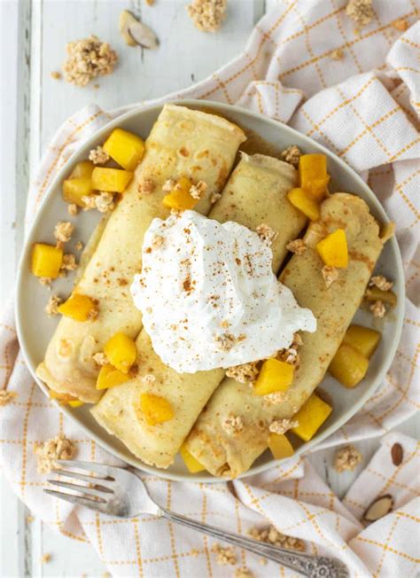 Mango Crepes - Thin Pancakes Stuffed With Fresh Mango - Chisel & Fork