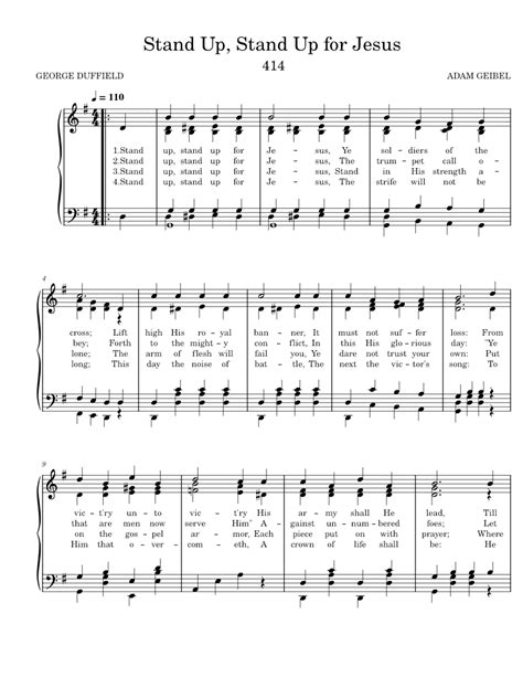 414 Stand Up, Stand Up for Jesus Sheet music for Piano (Solo) | Musescore.com