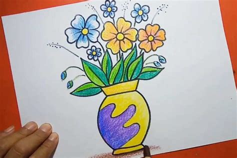 Easy Way To Draw Flower Vase Step By | Best Flower Site