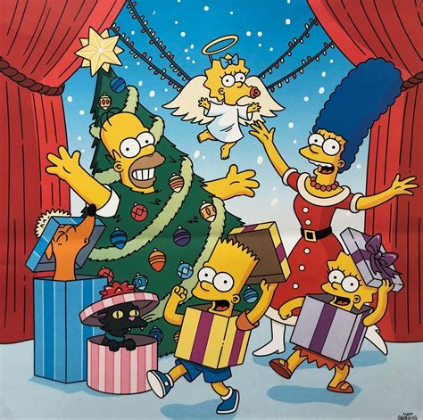 The Simpsons the Simpsons Christmas New Custom Framed Art Print - Etsy ...