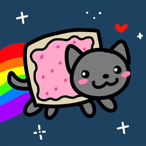 nyan cat =￣ω￣= | Nyan cat, Kitten drawing, Rainbow cat