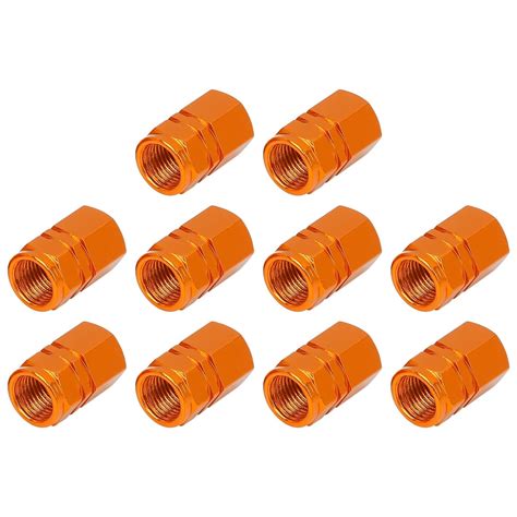 10pcs Orange Tire Stem Valve Caps Wheel Valve Covers Car Motorcycle ...