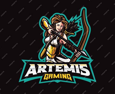 Premium Vector | Artemis goddess mascot logo design