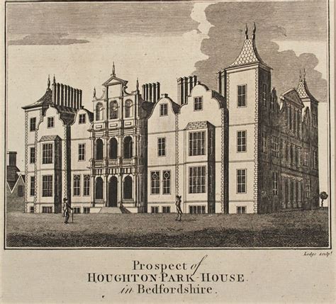 Houghton Park House in Bedfordshire, 18th Century Engraving For Sale