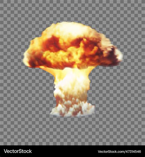 3d nuclear bomb explosion on transparent back Vector Image