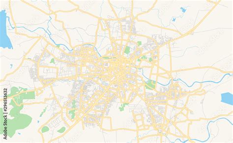 Printable street map of Nashik, India Stock Vector | Adobe Stock